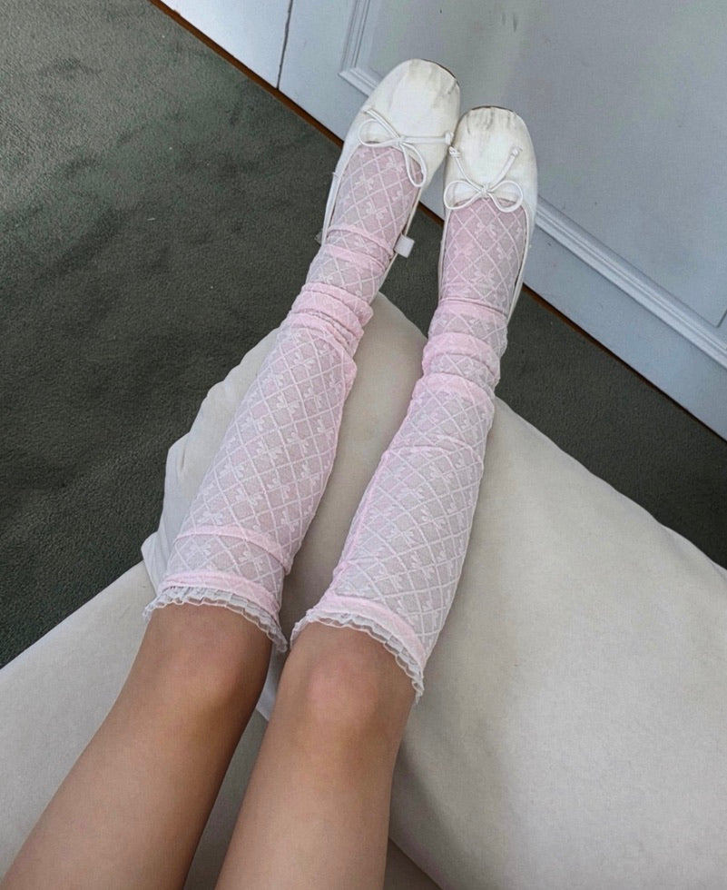 Ribbon Lace Knee Socks