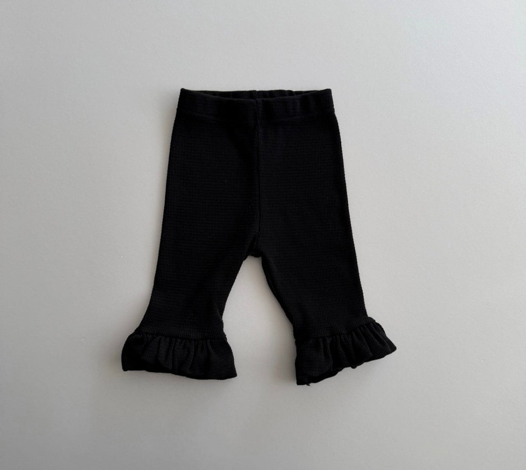 Frill Hem Ribbed Leggings
