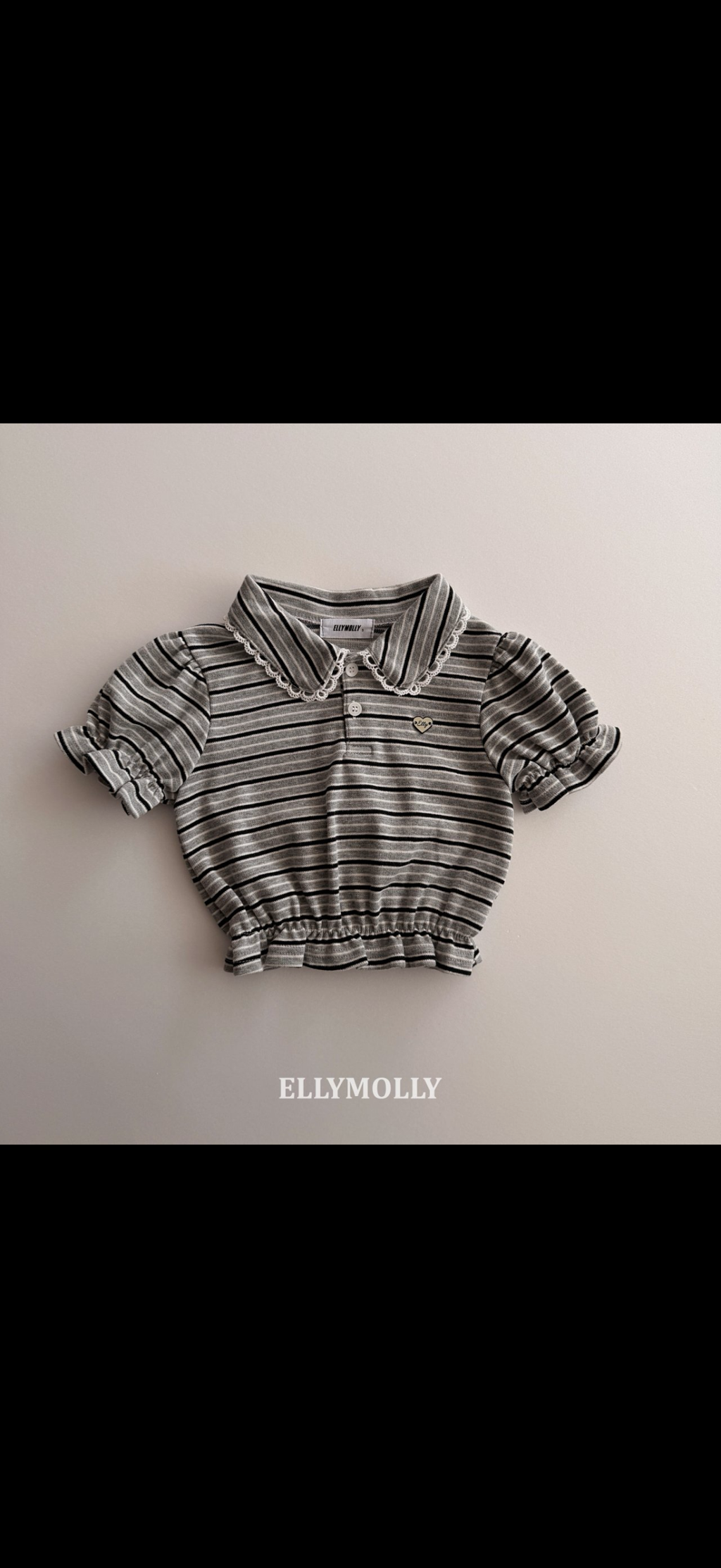Frill Collar Stripe Top