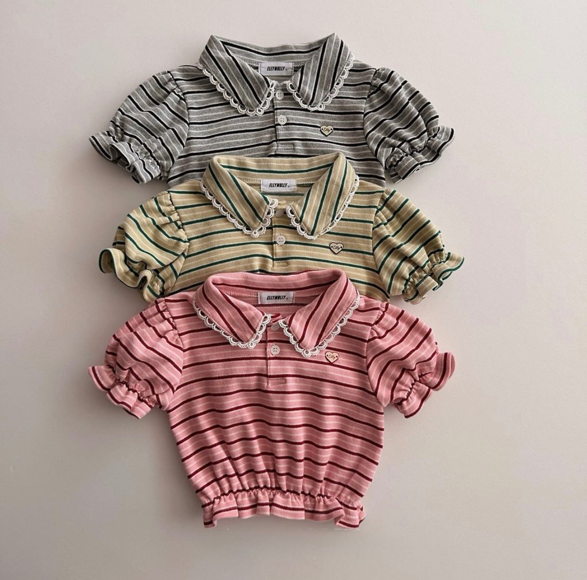 Frill Collar Stripe Top